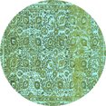 thumbnail image 1 of Ahgly Company Indoor Round Abstract Light Blue Modern Area Rugs, 7' Round, 1 of 4