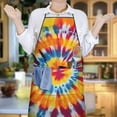 thumbnail image 6 of Colorful Rainbow Tie Dye Spiral Pattern Apron-Garden Aprons for Women with Pockets-Cotton Linen Waterproof Kitchen Cooking Gardening Aprons Adjustable for Kitchen,Cooking,BBQ and Salon 33x27 Inch, 6 of 6