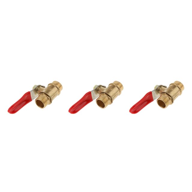 mmirethe Various Type Ball Valve Threaded Brass Ball Valve MM 12mm Red 3Set