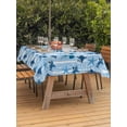 thumbnail image 3 of Outdoor Tablecloth with Umbrella Hole for Patio/Picnic/Party/Camping, Light Blue Coastal Waterproof Table Cloth Rectangle Table Cover Washable, Summer Beach Octopus Shark Ocean Starfish (60"x 120"), 3 of 8
