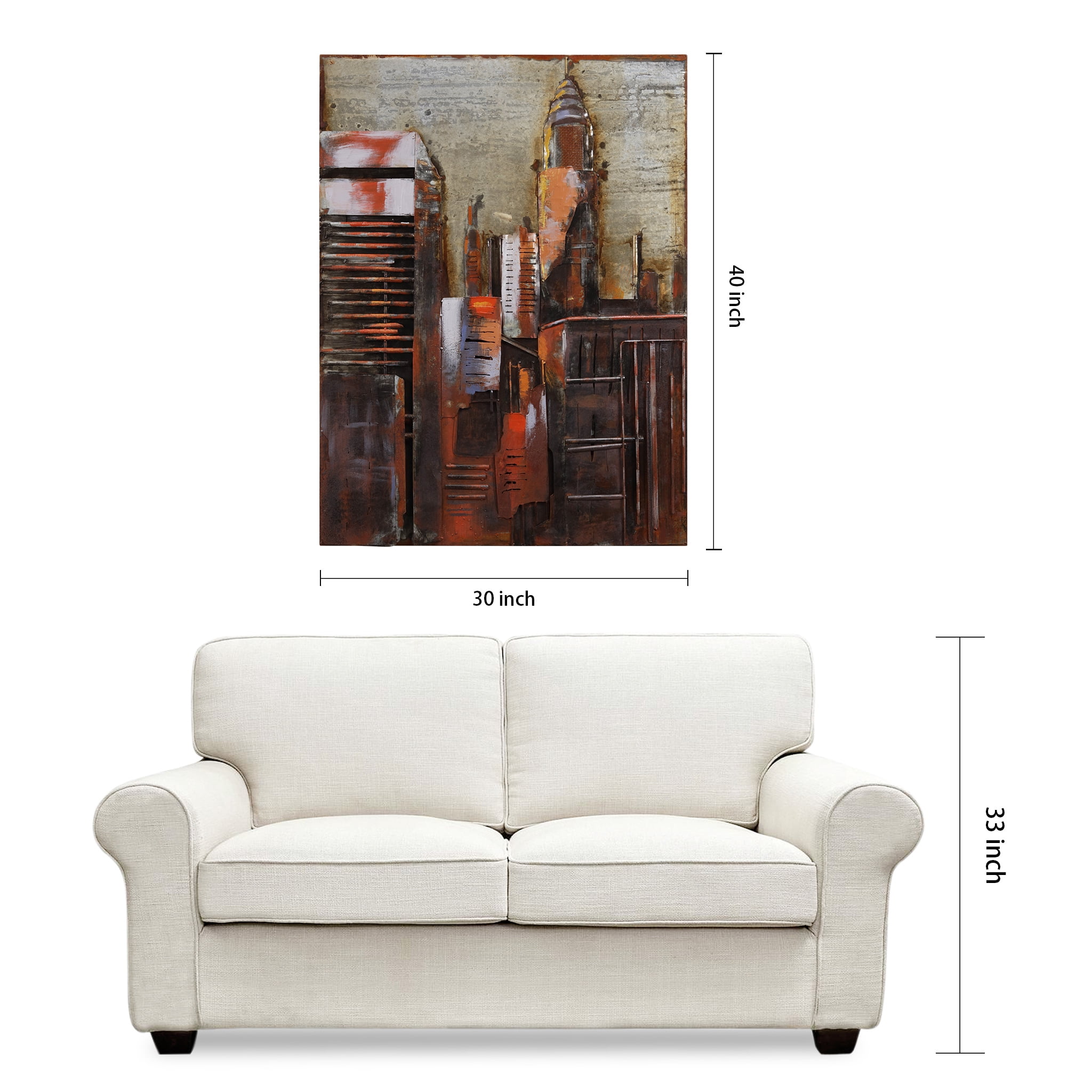 Empire Art Direct The Empire State & The Chrysler Building Hand Painted 3D Metal Wall Art, 40" x 30" each, Ready to Hang