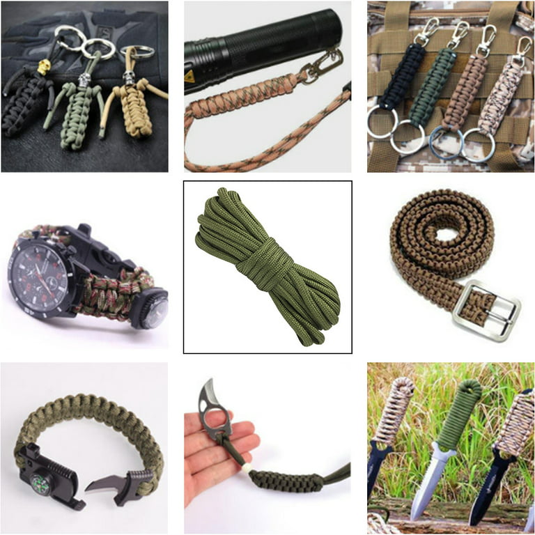 Parachute Rope Outdoor Camping Survival 7-cord Braided 4mm Diameter 10  Meter Parachute Cord, Army Green 