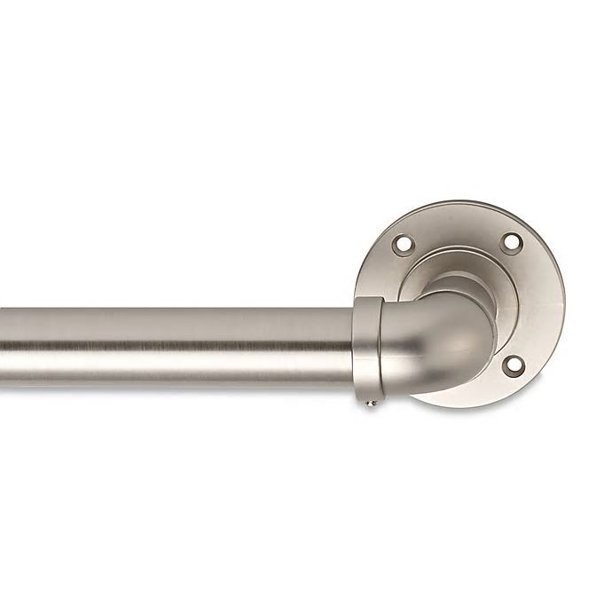 Download Cambria Industrial 60-Inch Single Curtain Rod Set in Brushed Nickel - Walmart.com - Walmart.com