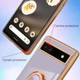 thumbnail image 2 of Compatible with Google Pixel 6A 5G Case Heart Plating Kickstand Mental Ring Luxury Elegant Case Camera Protector TPU Shockproof Protective Back Cover Designed for Google 6A 5G Case -Purple, 2 of 12