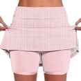 thumbnail image 2 of Kinrui Plus Size Womens Striped Skort Tummy Control Tennis Golf Casual Summer Shorts Stretchy High Waisted Skirt with Built-in Shorts Pink 3XL, 2 of 5
