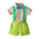 thumbnail image 1 of Ropa Para Bebés, Ropa Para Niños Pequeños, Blusa De Manga Corta A La Moda, Mono Retro Con Flores, Traje De Caballero Verde Odeerbi LM103-11403, 1 of 8