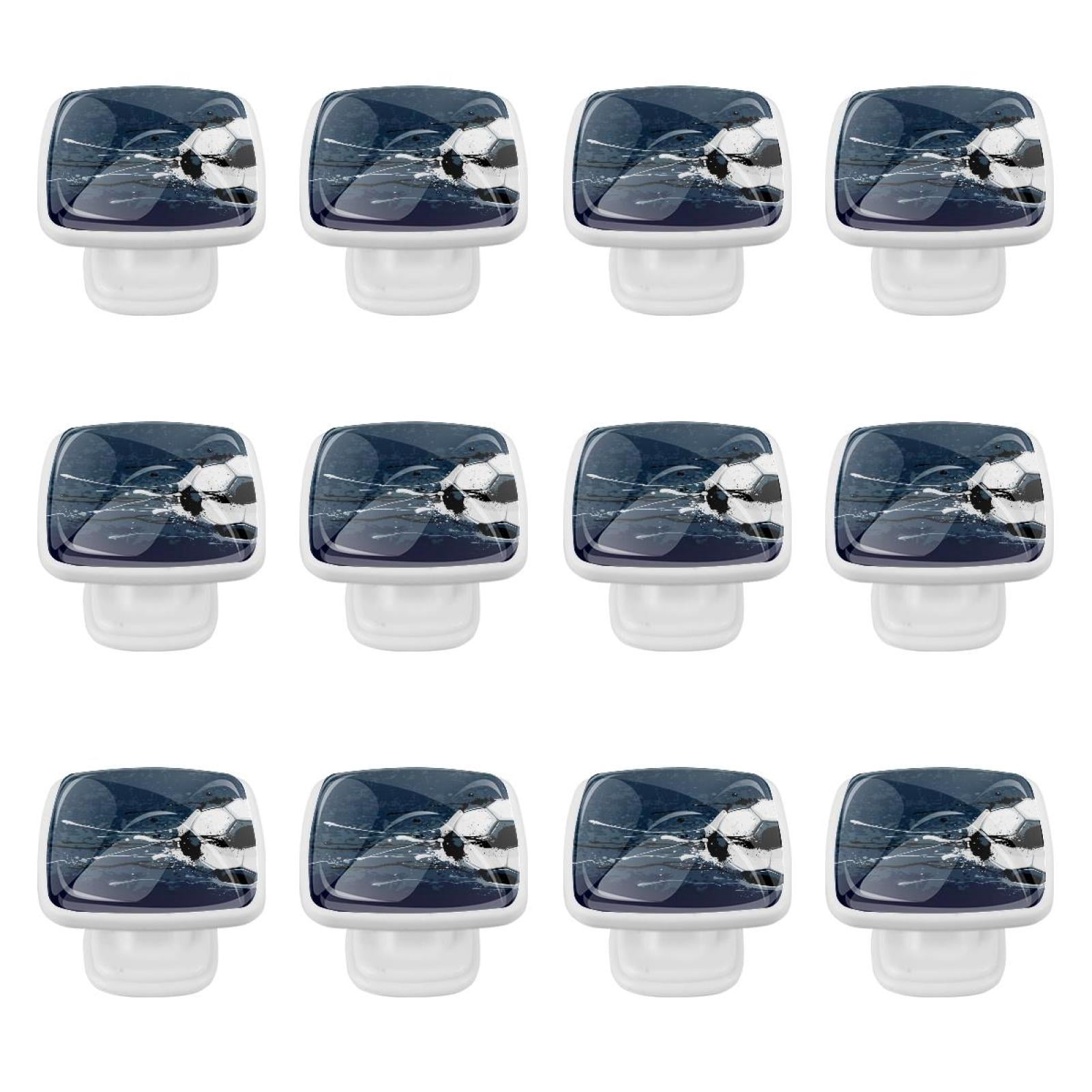 Ownta Square 12 Pcs Retro Football Sport Soccer Door Knobs with