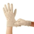 thumbnail image 4 of WREESH Women's Solid Color Warm Winter Touchscreen Knit Gloves Cozy and Durables Insulated Gloves Beige, 4 of 5