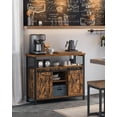 thumbnail image 3 of VASAGLE Aparador, Armario de Cocina, Armario de Almaceenamiento, 33 x 100 x 80 cm, con 2 Puertas Correderas, Estantes Ajustables, Estilo Rústico, para Salón, Marrón Rústico y Negro, 3 of 5