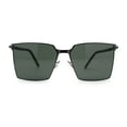 thumbnail image 1 of Mens Slim Metal Rim Modern Slick Rectangular Mogul Sunglasses Gunmetal Green, 1 of 4