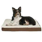 Orthopedic Sherpa Top Pet Bed with Memory Foam and Removable Cover 36x27x4 Brown by PETMAKER