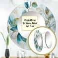 thumbnail image 3 of Designart "Liquid Art Charmed By Green Leaves" Leaves Rund Mirror For Wall Decor - Large Green Round Printed Mirror - Traditional Round Office Mirror - 23" x 23", 3 of 6