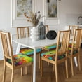 thumbnail image 3 of 4 Packs Removable Chair Seat Covers for Dining Room, Colorful Flowers Stretchable Wedding Party Chair Slipcovers Cushion Protector Rainbow Floral Furniture Decor, 16.9x16.9 Inches, 3 of 6
