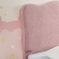 thumbnail image 5 of KATIDAP Twin Size Upholstered single bed frame with scalloped headboard, lambswool, firm platform bed, no box spring required, Wooden Slats, Noise Free, Pink, 5 of 7