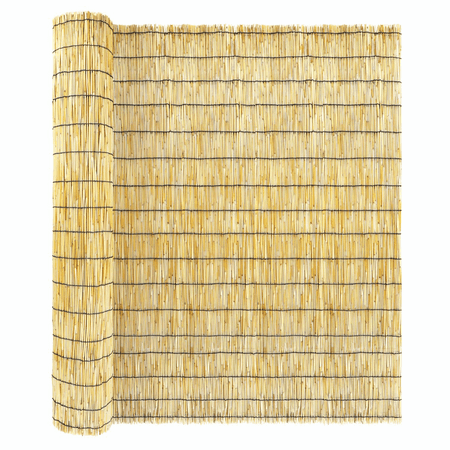 Sekkvy 16.5ft×4ft Natural Reed Fence Eco-Friendly Reed Screen Curtain Privacy Roll Up Window Sunshade Decoration for Home Outdoor Balcony Backyard Patio Garden