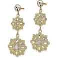 thumbnail image 2 of 14K Yellow Gold w/Rhodium Diamond Cut Filigree Floral Post Dangle Earrings - 37mm, 2 of 6