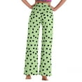 thumbnail image 5 of Lenpel Pajama Pants for Women Elastic High Waisted Drawstring Heart Printed Wide Leg Lounge Pants Comfy Casual Pj Bottoms(Green,XX-Large), 5 of 5