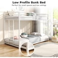 thumbnail image 6 of LIZEVINC Twin over Twin Bunk Bed Metal White, Low Profile Twin over twin bunk bed with Ladder and Guardrails, Easy Climbing, Beds for Bedroom Suitable for the Whole Family, White, 6 of 10