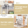 thumbnail image 5 of Giantex Metal Loft Bed Twin Size, Heavy Duty Loft Bed Frame, Space-Saving Bed w/Guardrail, White, 5 of 8