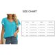 thumbnail image 5 of Camisa de manga con volantes Dolman Cuello en V Color puro Elástico Suelto Transpirable Top de verano para mujer Azul L, 5 of 5