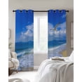 thumbnail image 4 of Summer Beach Kitchen Curtains Coastal Birds Blue Sky Cafe Short Curtains for Bathroom Blackout Window Curtain Grommet Small Window Treatment Tier Drapes for Bedroom Living Room 27.5"x39"x2, 4 of 9