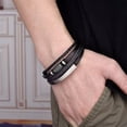 thumbnail image 2 of High Quality Men‘s Leather Bracelet Stainless Steel Multi-layer Combination Accessory Fashion Man Jewelry Wholesale Dropshipping, 2 of 6