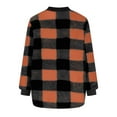 thumbnail image 5 of Miluxas Women's Long Sleeve Plaid Print Full Zip Soft Warm Fleece Jacket with Pocket Orange M(M), 5 of 6