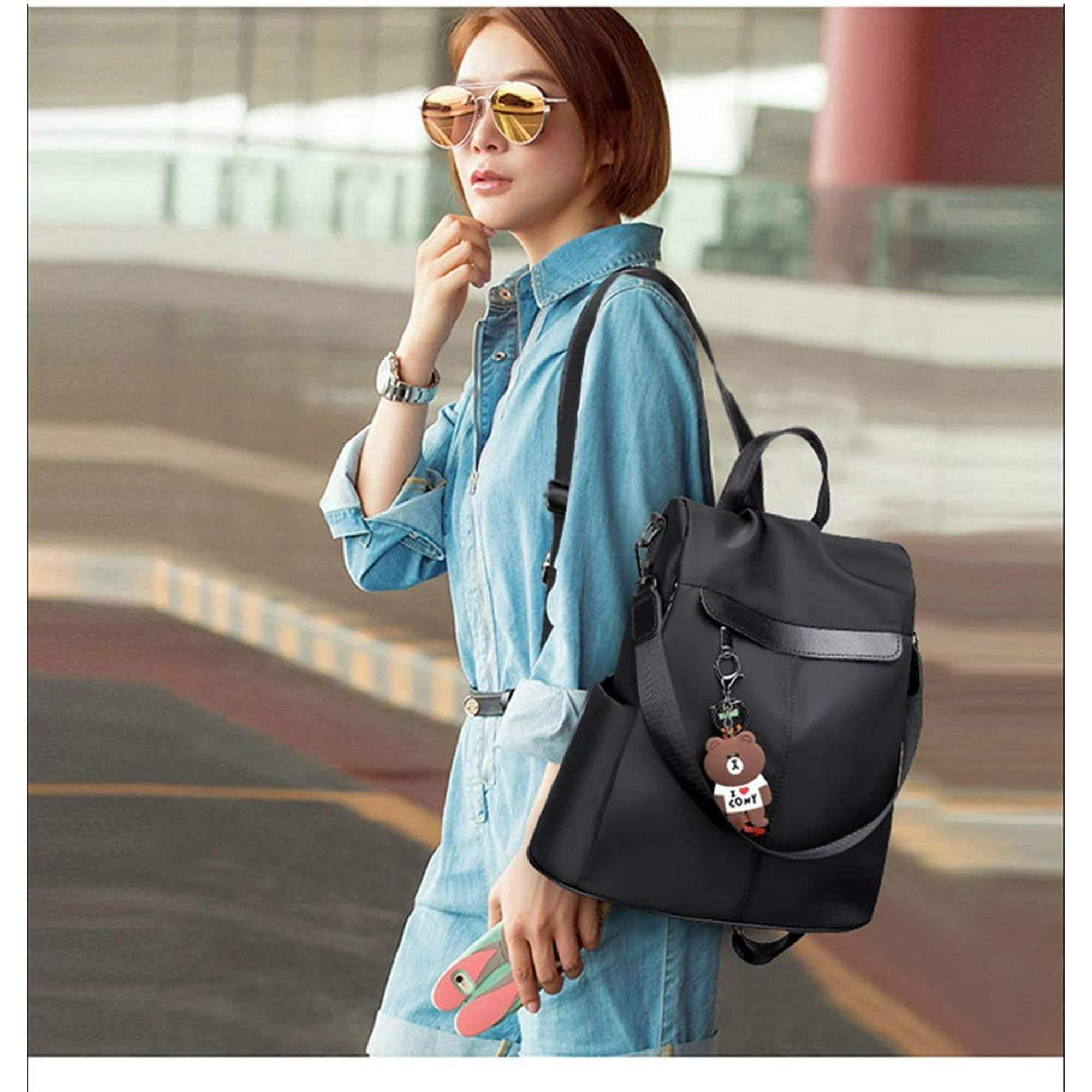 Apuakthei shepretty Women s Backpack Anti Theft Shoulder Bag Multifunctional School Bags 0298PU Yellow