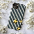 thumbnail image 5 of Vintage Blue Striped Star Phone Case, Retro Navy Vertical Lines & Yellow Stars Cover for iPhone 17 16 15 14 13 12 11 Pro Plus Mini, 5 of 6
