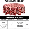 thumbnail image 2 of Pink Valentine Tablecloth Round - Red Hearts Table Cloths 60 Inch Valentines Buffalo Plaid Table Cover Circular Decorative for Picnic Party Holiday Home, 2 of 7