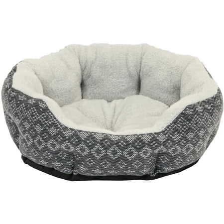 Holiday Time Cozy Winter Cuddler Dog Bed, Gray, Small, 19u0022L x 15u0022W x 6.25u0022H