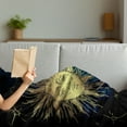 thumbnail image 3 of Psychedelic Soft Flannel Fleece Throw Blanket, Moon and Sun in Antique Style Lunar Myth Astrology Art Print, Cozy Plush for Indoor and Outdoor Use, 50" x 60", Petrol Blue Yellow, by Ambesonne, 3 of 5