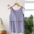 thumbnail image 4 of Tnhcen Women's Fashion Solid Round Neck Modal Padded Tank Cotton Polyester Blend Outerwear-Ready Sleepwear for M-2XL Slim & Chic, 4 of 5
