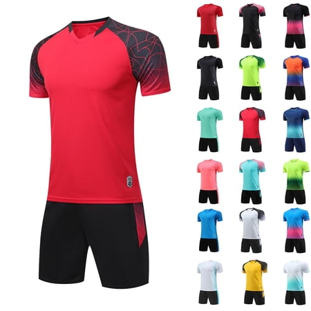 Toddler Kid s 2 Piece Outfit Suits Gradient Sleeve Crew Neck Soccer Top Elastic Shorts Active