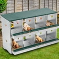 thumbnail image 1 of Green chicken coop - 2 niveles metal chicken nesting box con 8 compartments y grande vented holes para hens y chickens, 1 of 7
