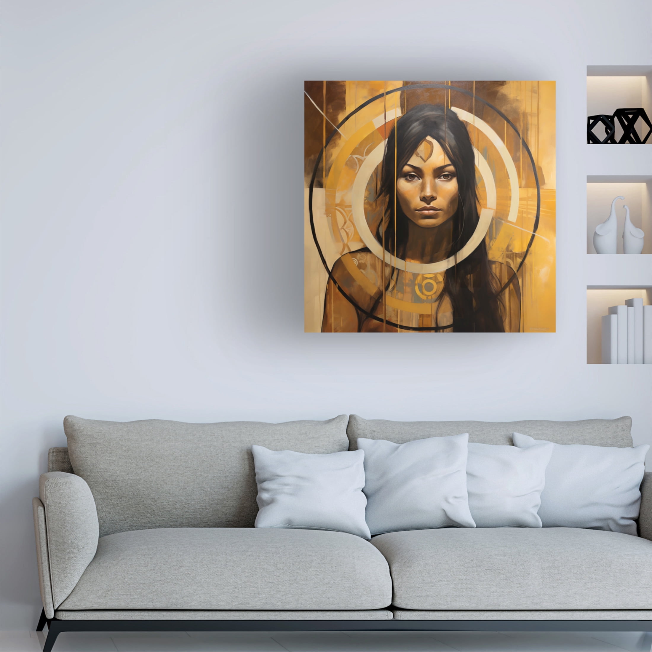 Canvas Wall Art - Ray Heere 'Colorful Model 17' Wall Art for Living Room, Bedroom, or Office Décor by Trademark Fine Art - 35 x 35 Inches