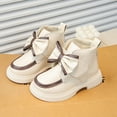 thumbnail image 3 of Eltusu Girls Winter Boots, Bow Thermal No Slip Breathable Kids Shoes Beige Size 10（Little Kids), 3 of 6