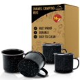 thumbnail image 1 of Juego de 4 tazas de camping Toughty de esmalte negro, 470 ml, 1 of 6