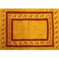 thumbnail image 1 of Ahgly Company Machine Washable Indoor Rectangle Abstract Yellow Contemporary Area Rugs, 7' x 10', 1 of 4