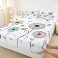 thumbnail image 3 of Manfei Colorful Dandelion Twin Bed Sets,Wild Butterflies Dragonfly Fitted Sheets,Natural Animal Flat Sheet For Girl,Luxury Bedroom Decor,3pcs, 3 of 7