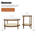 thumbnail image 3 of Huisuilinss Round Coffee Table Set of 2, Farmhouse Nesting Rattan Style Circular Wooden Stacking Accent Coffee Tables Wooden Frame for Apartment Living, 3 of 9