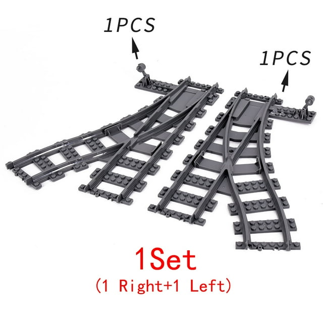 City Trains Flexible Tracks Forked Straight Curved Soft Rails Track Switch Building Block Bricks Kids DIY High-tech Creative Toy,Stytle F