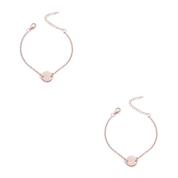 Qarigey A-Z Cadena Alfabeto Pulsera Letras Redondas Colgante Señora Retro Brazaletes Chica Mujer Joyería Type3 NO3