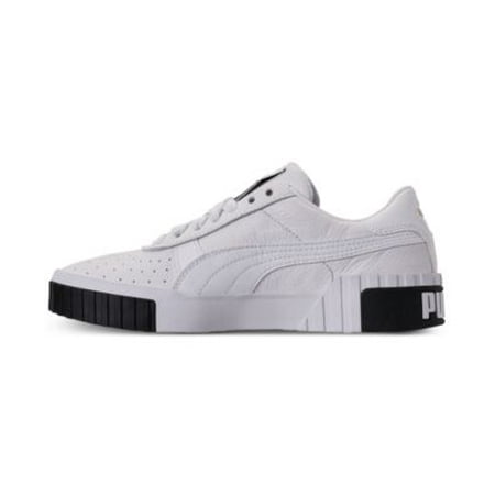 PUMA Womens White Traction Sole Cushioned Cali Round Toe Platform Lace-Up Leather Sneakers 4.5