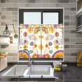 thumbnail image 4 of Yayeee Kitchen Curtains Tier Pair Light Filtering 27"x36" Rod Pocket Short Cafe Window Panel, Beige Retro Rainbow, 4 of 7