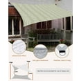 thumbnail image 5 of Sun Shade Sail 6.5x10Ft Boho White Striped Farmhouse Style Sage Green Uv Block Sunshade Canopy Outdoor Shade Cover Rectangle Shade Cloth For Patio Garden Yard Deck Pergola, 5 of 6
