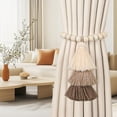 thumbnail image 5 of 2 Pack Magnetic Curtain Tiebacks with 3-Tier Tassel, Wood Bead Curtain Holdbacks No Drill, Boho Curtain Tie Backs, Decorative Curtain Holders for Drapes in Bedroom, Nursery, Living Room (Coffee Brown), 5 of 6
