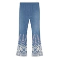 thumbnail image 3 of Fancifize Flare Leg Pants for Girls, Elasitc Waist Bell Bottom Pants, Lace Floral Print Retro Trousers 2-13 Years, 3 of 6