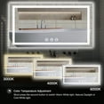 thumbnail image 4 of LED Bathroom Mirror 60"x28",Frontlit and Backlit Wall Mounted Vanity Mirror,Dimmable 3 Color Temperature Anti-Fog Touch Button LED Bathroom Mirror with Lights, 4 of 7