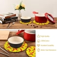 thumbnail image 6 of Red Spicy Chili Pepper Round Cotton Trivets Pot Holders, Hot Pads Pure Cotton Stylish Coasters for Boho, Farmhouse, Kitchen - 2pcs Home Decor, 6 of 7